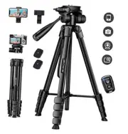 Phone Tripod, 68" Tripod for Phone Stand Video Recording Photos, Travel Floor