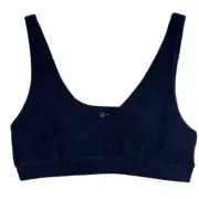 Offline Aerie Navy Blue Recharge Sports Bra Workout Yoga Terry Cloth Bralette M