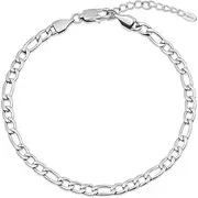 [Amberta] Silver Gold Waterproof Ankle Bracelets for Women | Boho Layered Anklets for Women | Summer Jewellery, Adjustable Ankle Chain Beaded Rope Heart