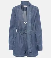 [Valentino] Valentino Halterneck denim playsuit AU 18 blue
