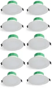 10 Pack Atom Downlight 9039/WH/F/TRI LED Flush Downlight 8W TRI-CCT - DIMMABLE - White