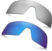[TRUSHELL] Polarized Replacement Lenses for Oakley Sutro OO9406 Sunglasses - Silver+Ocean Blue 2 Pieces