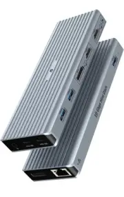 11 in 1 Docking Station, USB C HUB 4K@60Hz Video Outputs Dual Monitor