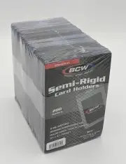 Pack of 200 BCW Large Semi Rigid Graded Trading Card Submission Holders
