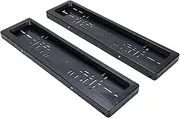 Yechiry 2 Pack License Plate Frames, Car Black Bracket Holder for Euro License Plates, Weatherproof Construction, with Drainage, Power Controller with Indicator for Car Protection