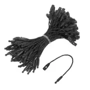 Cotton Hang Tag String Snap Lock Pins Loop Price Tag Black 3.2 Inch Pack of 100