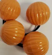 2 pcs latte ELASTIC PONYTAIL HOLDER JUMBO BEAD GIRL HAIR SCRUNCHIE KNOCKER BALL