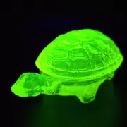 Uranium Glass Trinket Box Turtle Vaseline Yellow Glass Jewelry Glass Box