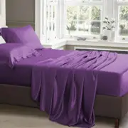 Luxor King Purple 1000TC Silk Silky Feel Satin Sheet Set