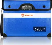 6200°F Fireproof Document Bag with Lock, Upgraded Fireproof Bag with Zipper/Refl