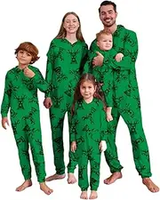 [JHCBKFF] Christmas Onesie Pajamas for Family,Printing Hooded One Piece Matching PJs,Holiday Sleepwear for Women/Men/Couples(C,Dad Medium)