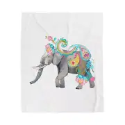 Elephant Morrocan All Over Multi Color Vibrant Brand NEW Velveteen Plush Blanket