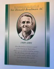 2001 IN CELEBRATION of LIFE OF "SIR Donald BRADMAN AC" TRIBUTE CARD