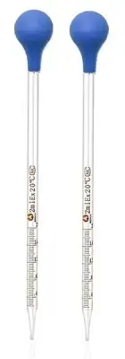 (2 Pack) Glass Graduated Medicine Dropper Pipettes Lab Dropper with Blue Rubb...