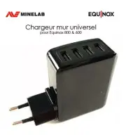 Charger Mains Wall Universel MINELAB