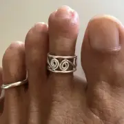 Sterling Silver Wire Swirl Toe Ring, Silver Ring, Boho Ring