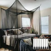 Twinkle Star 4 Corner Post Black Bed Canopy for Full/Queen/King Size Bed ~NEW~