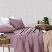 Amsons Sheet Set - Queen Fitted & Flat Sheet With Pillowcases - Dusky Pink