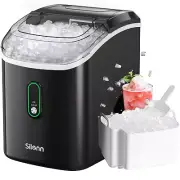 Nugget Ice Maker Countertop, Portable Pellet Ice Machine with Self-Cleaning Func