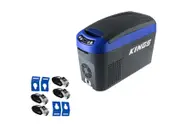 Adventure Kings 15L Centre Console Fridge Freezer + Tie Down Straps 4 Pack 4WD