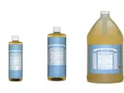 Dr Bronner's Pure Castile Soap Liquid- Baby Unscented 473ml ,946ml or 3.78L.