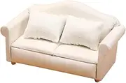 White Fabric Sofa Dollhouse Furniture Doll Couch 1:12 Scale Couch Doll Houses Couch for Dolls Doll Furniture Miniature Furniture Tiny House Doll House Couch Model Sofas Wooden