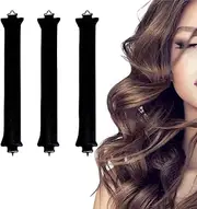 Heatless Curling Rods Velvet Blowout Rods Flexi Rods with Hook,3Pcs No Hot Rollers Overnight Blowout, Heatless Hair Curler Rods,Velvet Heatless Curling No Heat Hair Curlers Overnight Curls Blowout Rod