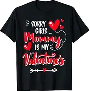 [X.Style] Sorry Girls Mommy is My Valentine Day Cute Baby Boys Toddler ds1502 T-Shirt (S) Black
