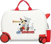 Joumma Disney Pinocchio & Litle Sidekick Children's Suitcase White 45x31x20cm Hard ABS 24.6L 2kg 4 Wheels Hand Luggage, White, Children's Suitcase, White, Children's Suitcase