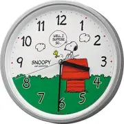 SNOOPY Wall Clock Character Analog Continuous Second Hand Silver Snoopy Japan