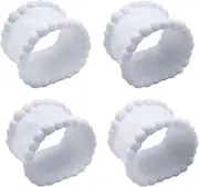 Porcelain Napkin Rings Beaded Napkin Rings for Valentine's Day, Pack 4 Bead Side Serviette Ring Buckles Round Cloth Napkin Bands for Dinner Parties, Weddings Receptions, Family Gatherings