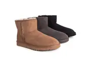 AUSTRALIAN SHEPHERD® UGG Boots Men Sheepskin Wool Large Size Mini Classic - Chocolate / AU Ladies 16 / AU Men 14 / EU 47