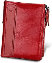 [SKUZA] Wallet,Card Bag,RFID Double Zipper Women Wallets Leather Card Holder Female Purse Vintage Coin Holder Wallets for Girl (H) (Color : G)
