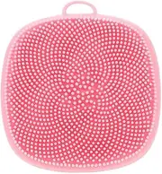 Pink Silicone Cleansing Brush Device for Face, Scalp, Lip Skin - Makeup Remover, Wrinkles Removal