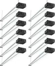 12 Pack Linkable LED Shop Light with Reflector, Super Bright 6500K Cool Daylight