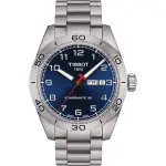 【TISSOT 天梭】官方授權 PRS 516 賽車機械錶-藍/42MM 畢業禮物(T1314301104200)