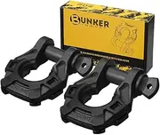 BUNKER INDUST 3/4" D Ring Shackles (2 Pack) 19Ton (42,000 LBS) Maximum Break Strength with 3/4" Screw Pin, Rugged Tow Shackle with Isolator, for Winch Off-Road Jeep Truck Vehicle Recovery, Black