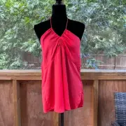 Banana Republic Women's Red Satin Open Back Cami Top Size L. NEW