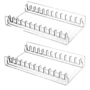 CD Holder 2 Pack, Clear Acrylic CD Organizers, CD Display Rack Holds for Media Shelf Storage and Organization Transparent