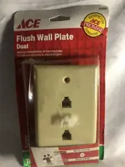 Ace Flush Wall Plate Dual Telephone Line Ivory New In Package 32080