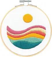 Embroidery Kit ~ Dimensions Learn-a-Craft Sunset Waves w/6" Hoop #72-70391