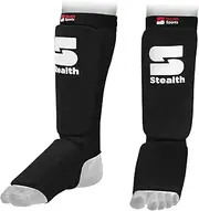 Stealth Sports Boxing Shin Guard – Professional Muay Thai Shin Guards – 12mm Thick Leg & Foot Shin Instep Guard – Protective Sparring Gear for MMA, Taekwondo, Karate, Kickboxing, Men & Women