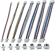 ROBAUN 50Pcs Mini SH 1.0mm Pitch 2/3/4/5/6/7/8 Pin Female Socket Terminal Plug Wire Cable Connector 10CM 28AWG Electronic Wires(Female to Female,7Pin)