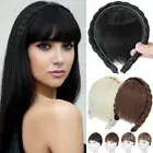 US Women Braid Headband Straight Synthetic Clip in Topper Hair with Bangs Fringe