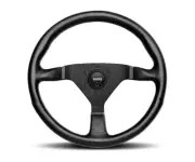 Momo MCL35BK1B Montecarlo Steering Wheel 350 mm Diameter Black Leather Grip