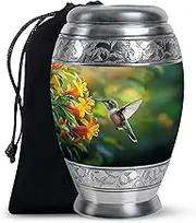 Humming Bird Urns for Human Adult Ashes, Memorial Gift for Sister & Brother, Cremation & Decorative for Funeral & Burial, Medium Urn for Ash, Green, 6 Inch