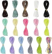 16 Pieces Nylon String for Bracelets, 1.5mm Nylon Cord Multicolor Elastic Nylon Satin String Satin Nylon Decorative Cord Nylon Silk Thread for Bracelets Beading Jewelry Making (10M/11Yard)