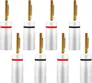 YARCHONN Banana Pin Plugs Speaker Connectors, 3.5mm Pin Banana Connectors Gold Plated Solderless Terminals for Amplifier Speaker Wire Cable Sound System Home Audio -8pcs