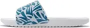 [Nike] Kid's KAWA Slide Print (GS/PS), White/Anthracite-NEO Turq