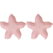 2x LVD Starfish Plate Ceramic Trinket Dish Tray Home/Lounge Decor 16.5cm Nude
